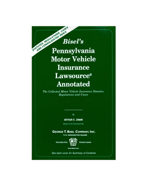 PA Motor Vehicle Insurance Lawsource® Annotated (includes book + digital download)
